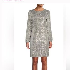 NWT Preston and York Silver Sequin Dress size 6 holiday